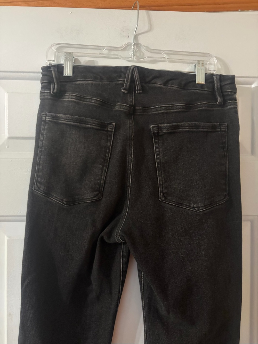 Good American Flare Jeans Faded Black Stretch High Waisted Size 12. - Picture 9 of 13